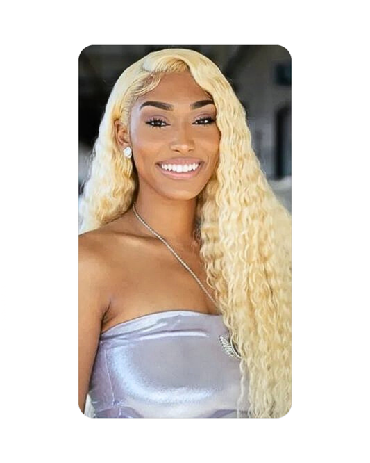 Deep Wave Blonde HD Glueless Lace Front Wig