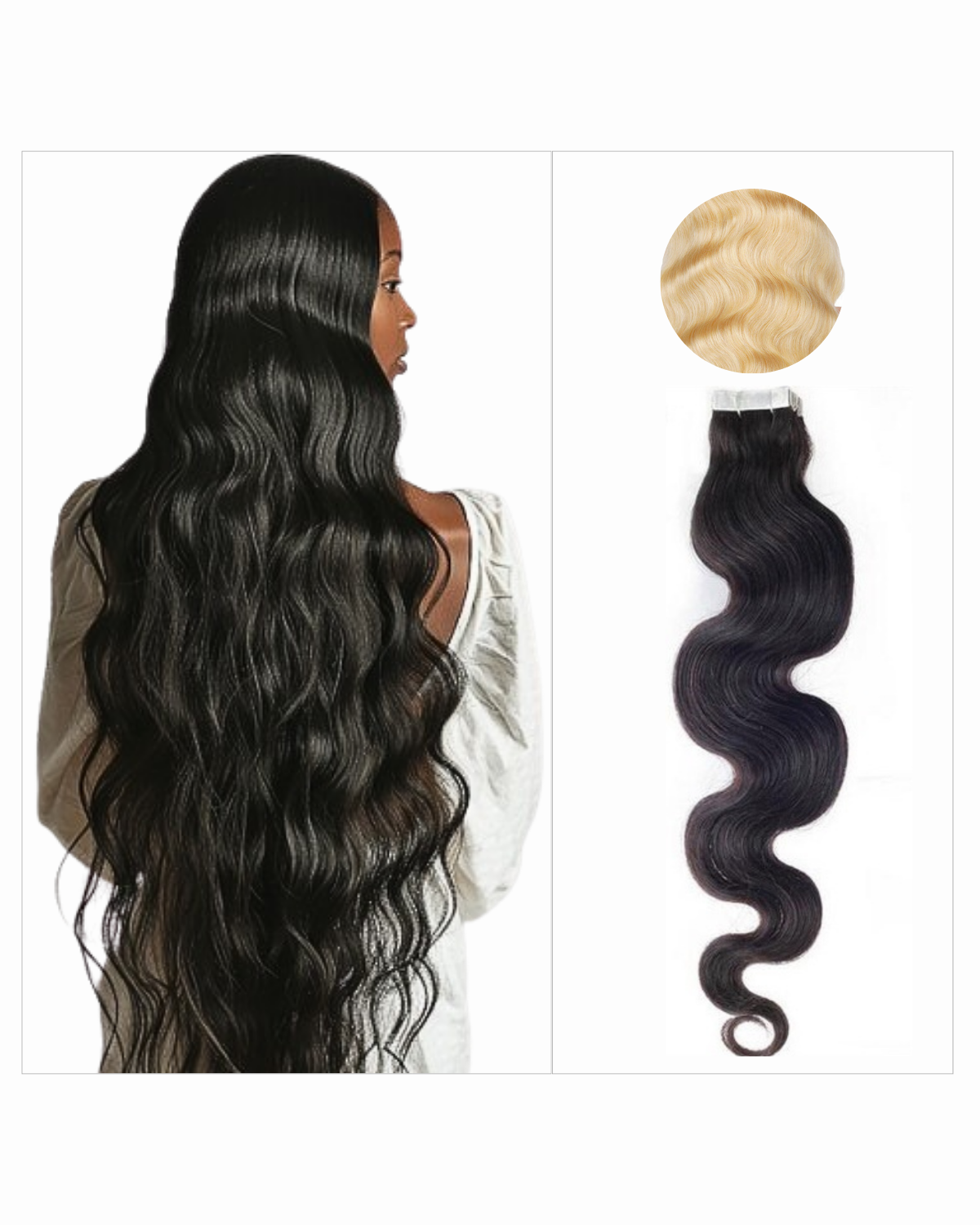 Body Wave Seamless Tape In Hair Extensions