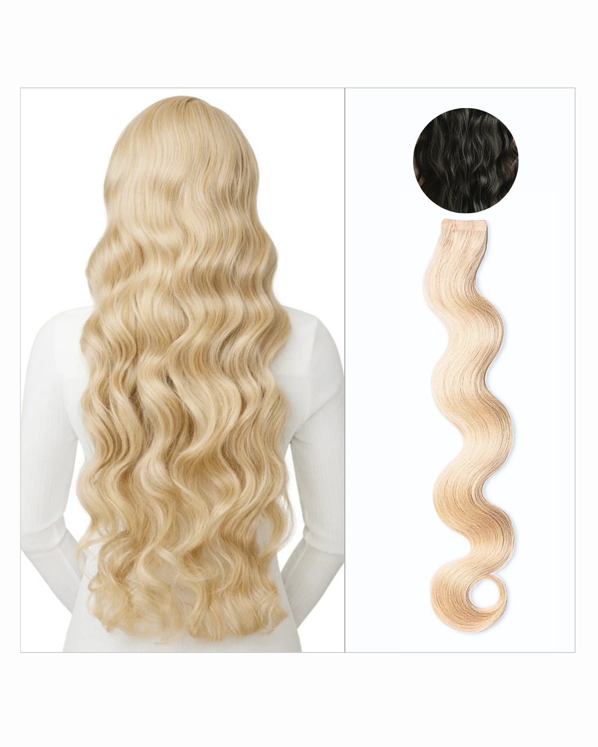 Body Wave Seamless Tape In Hair Extensions